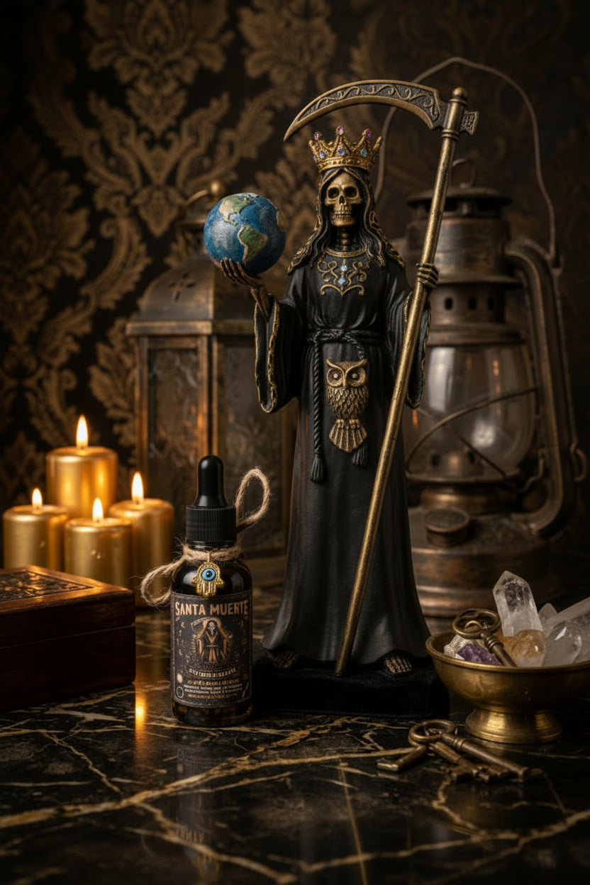 Santa Muerte Hex Breaking Oil | La Niña Negra | Curse & Jinx Removal | Spiritual Cleansing Oil | Ritual Oil