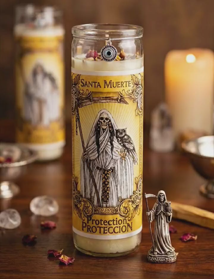 Santa Muerte La Blanca Fixed Protection Candle | Spiritual Protection | Fixed & Ritually Prepared | Santa Muerte Candle