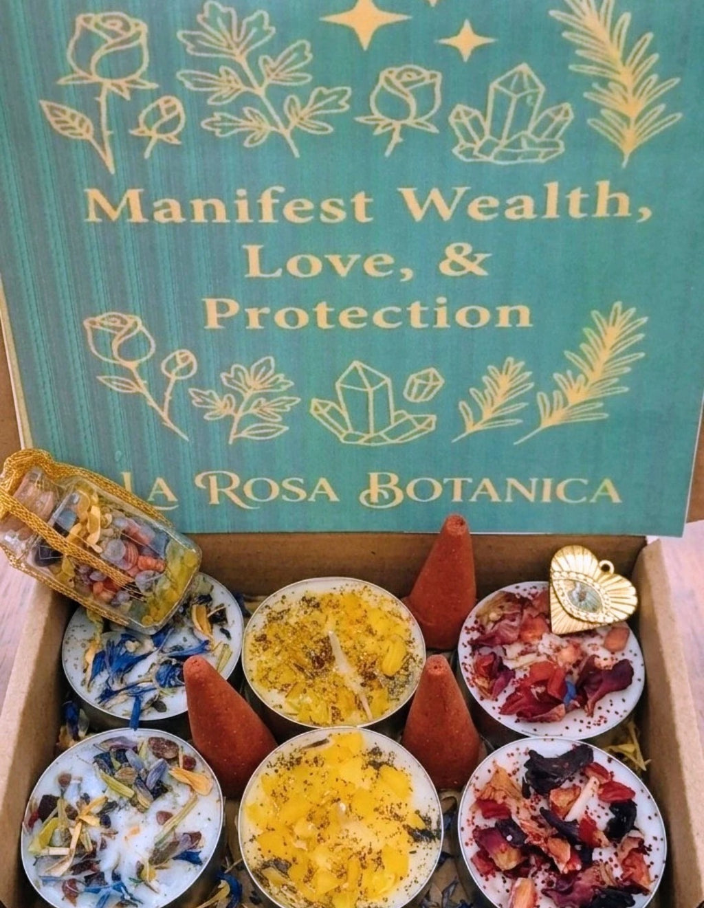 Ultimate Manifestation Kit: Wealth, Love, and Protection Candles, Spell Jar & Incense