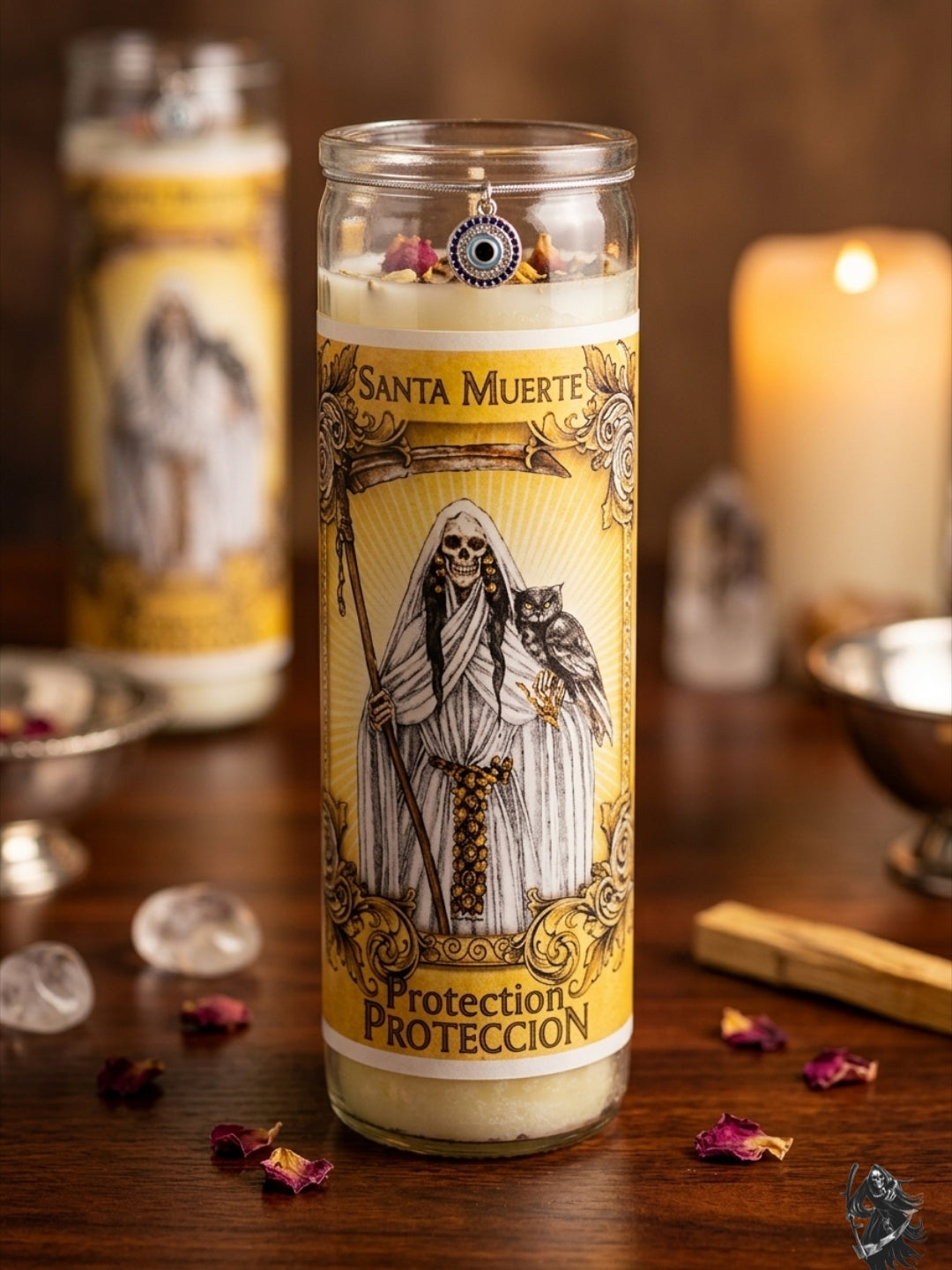 Santa Muerte La Blanca Fixed Protection Candle | Spiritual Protection | Fixed & Ritually Prepared | Santa Muerte Candle