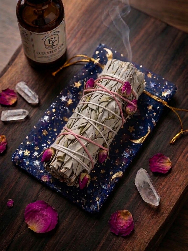 Santa Muerte Total Protection Bundle | Oil + Spray + Rose Bud Sage Smudge Stick