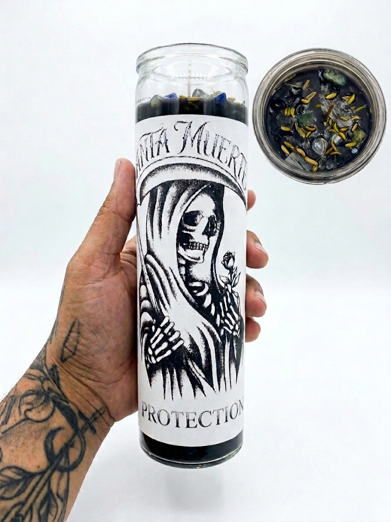Santa Muerte Niña Negra Protection & Banishing Candle | Spiritual Defense • Banishing • Curse Removal