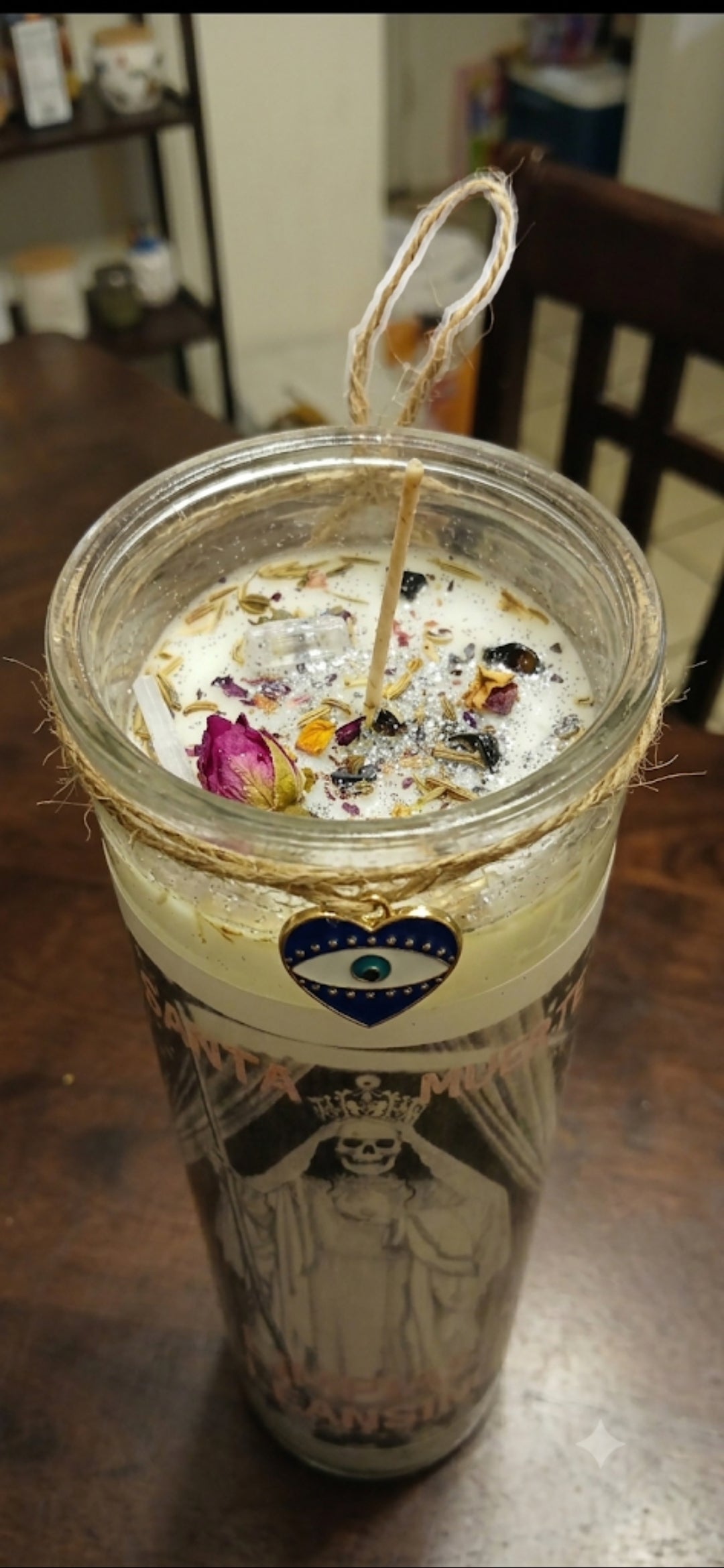 Santa Muerte La Blanca Limpias/ Fixed Cleansing  Candle