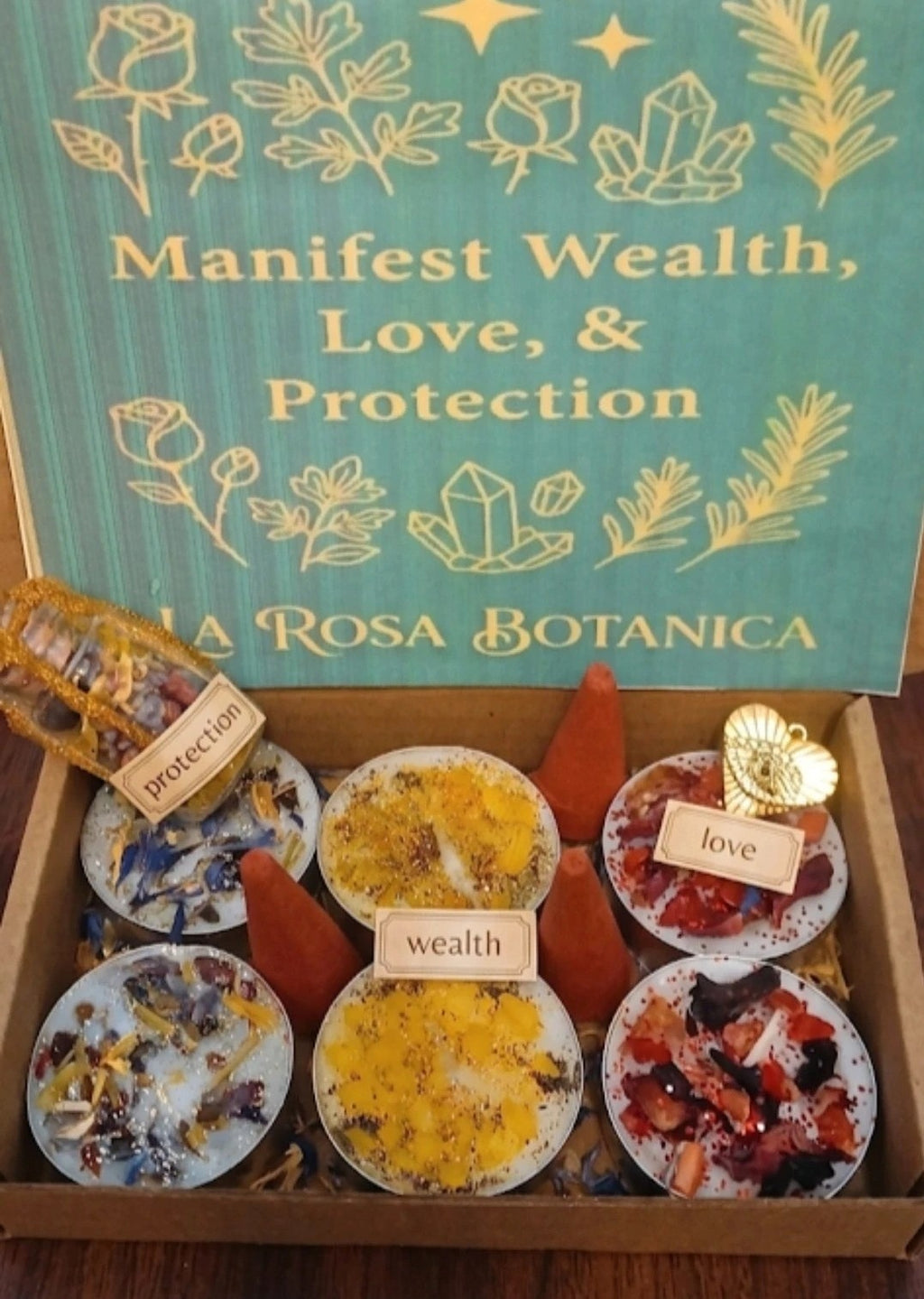 Ultimate Manifestation Kit: Wealth, Love, and Protection Candles, Spell Jar & Incense