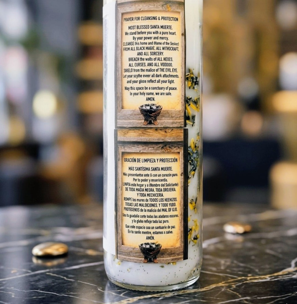 Santa Muerte La Blanca Limpias/ Cleansing Candle