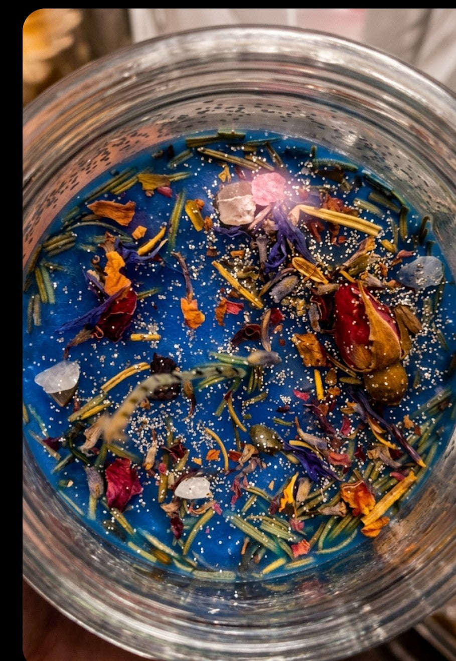 Santa Muerte Fixed Protection Candle | Blue Azul | Peace & Mental Clarity | Spiritual Candle