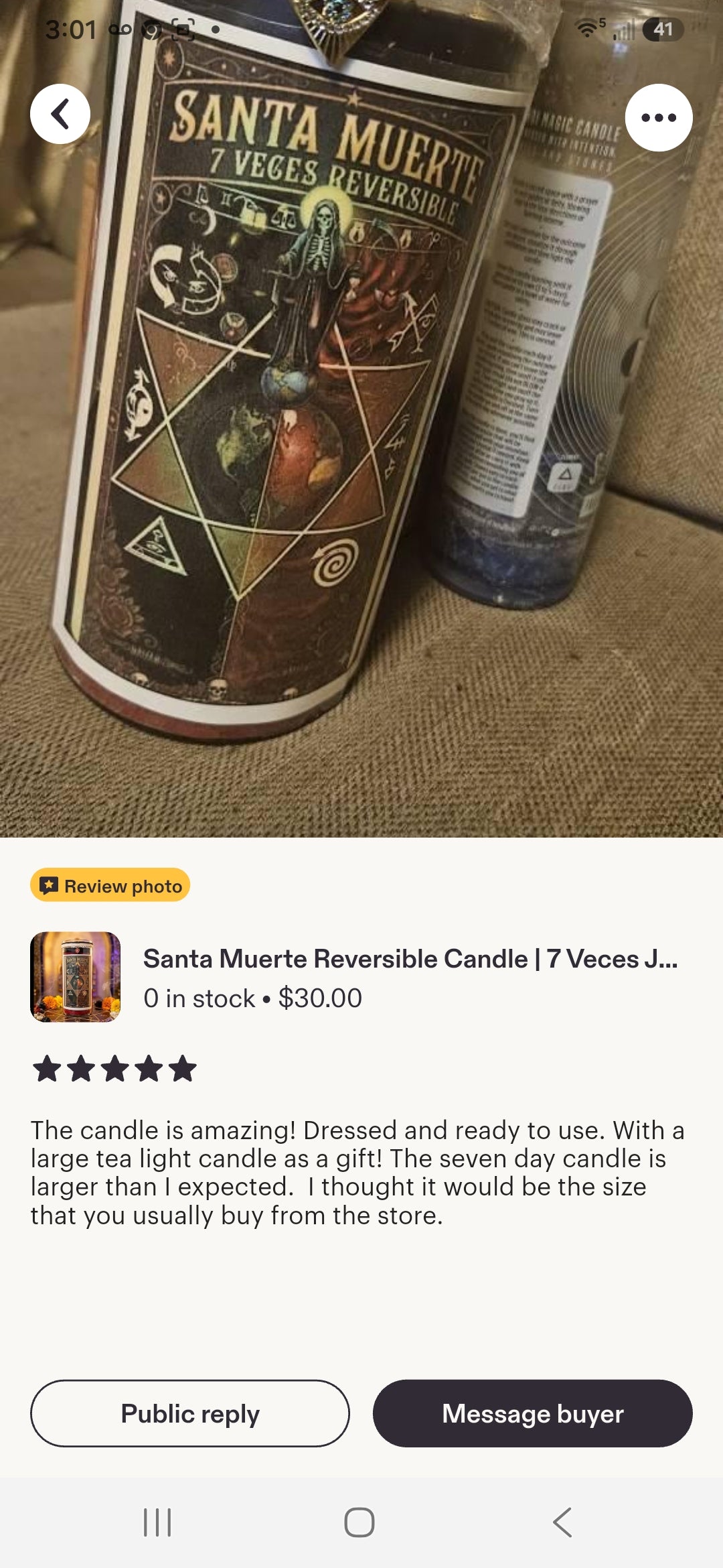 Santa Muerte Reversible Candle | 7 Veces Jumbo Black & Red | Reverse Spells & Curses | Fixed Candle | Spiritual Candle