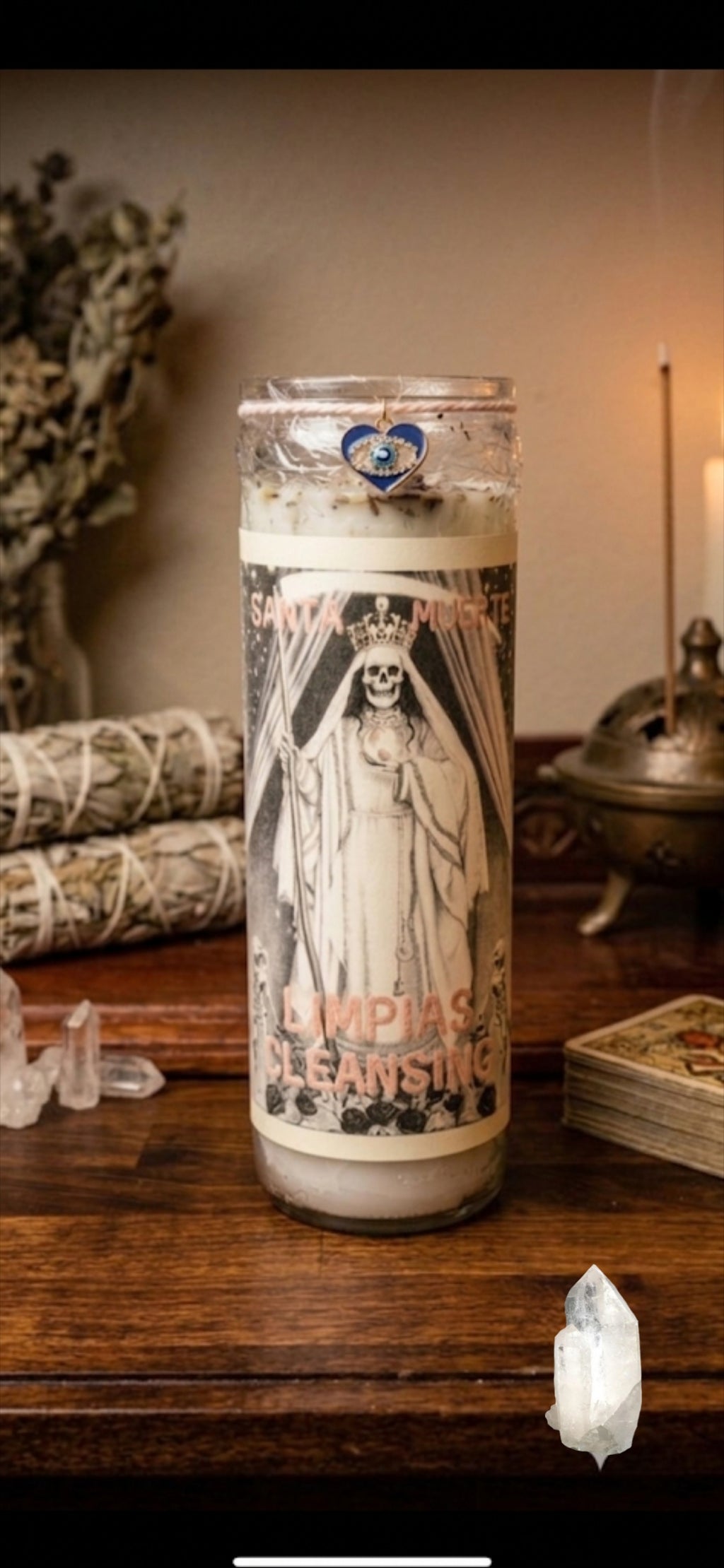 Santa Muerte La Blanca Limpias/ Fixed Cleansing  Candle