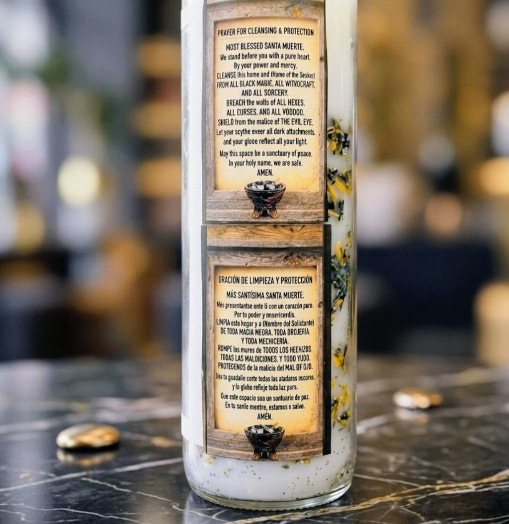 Santa Muerte La Blanca Limpias/ Fixed Cleansing  Candle