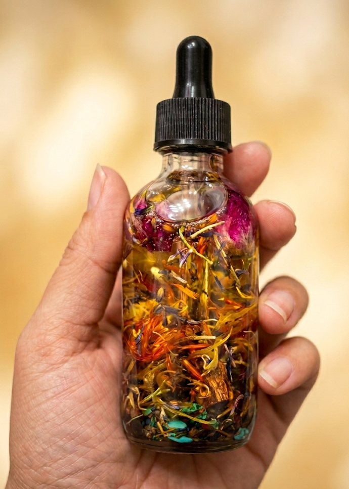 Santa Muerte Protection Oil 3 oz | Crystal Infused | Wearable Ritual Oil | Protection Oil