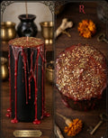 Santa Muerte Reversible 6 inch Candle | 7 Veces  Black & Red | Reverse spells