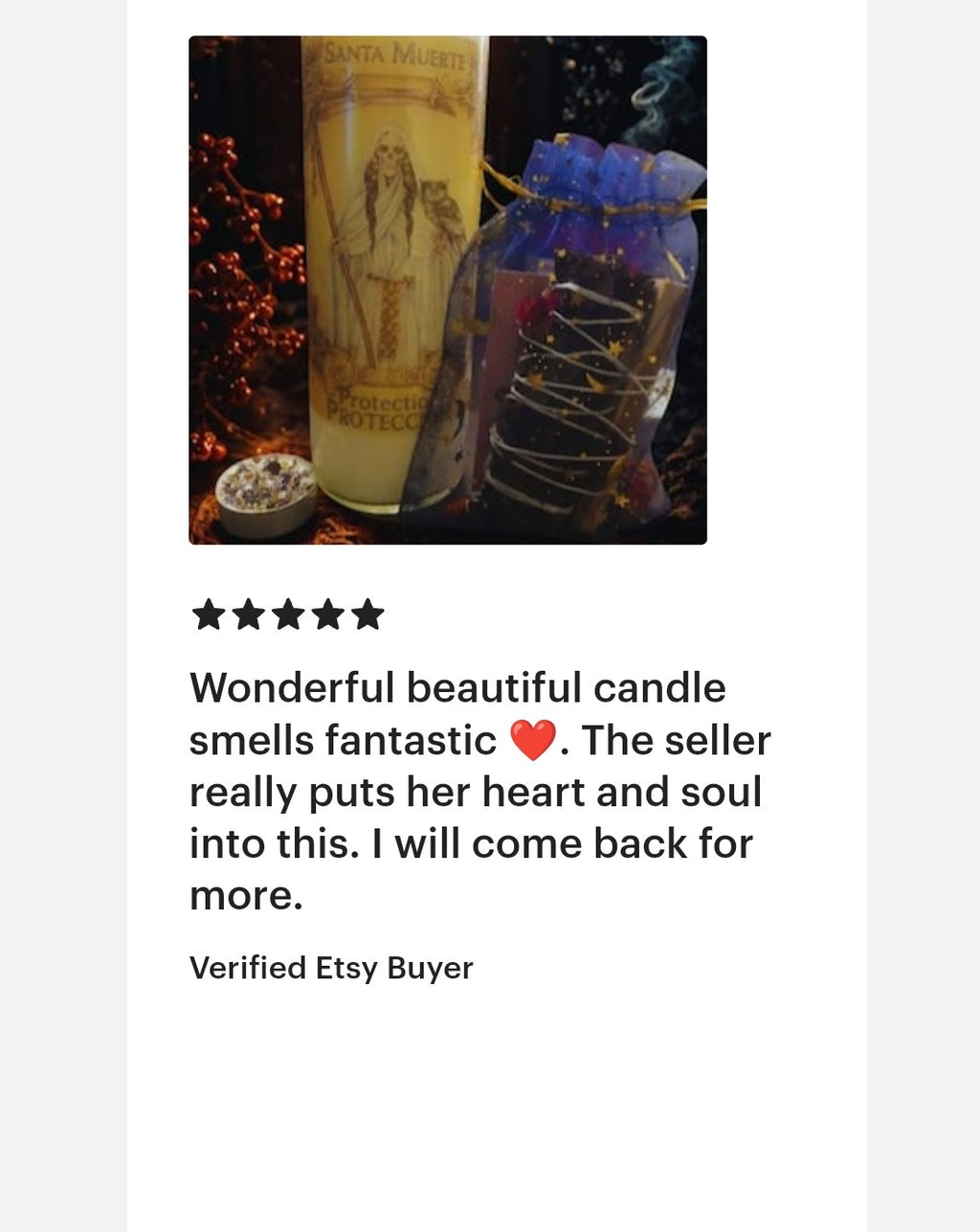 Santa Muerte Ritual Bundle | Purification & Abundance | La Blanca Candle, Smudge Stick & Palo Santo | Spiritual Gift Set