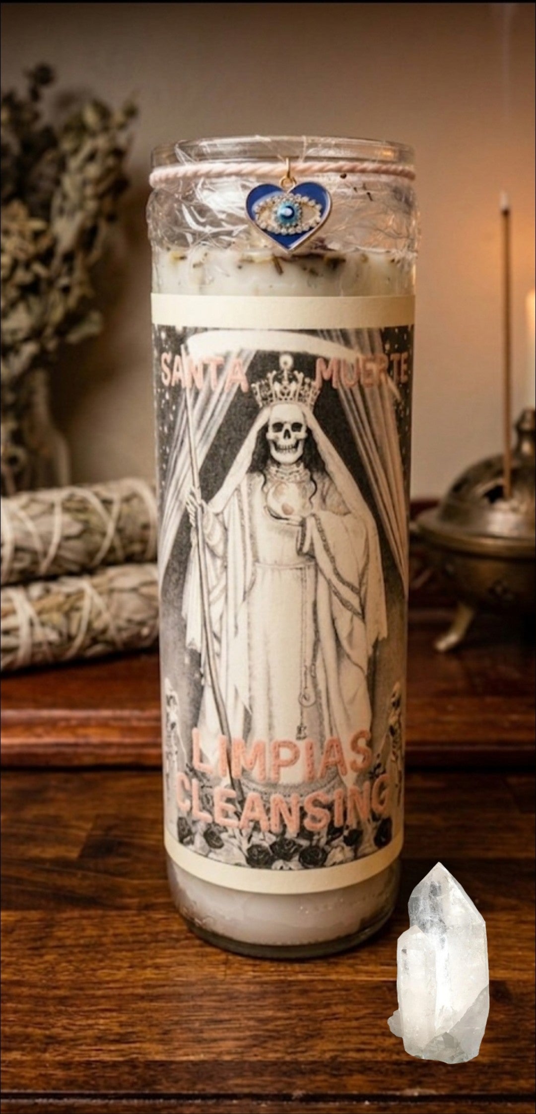 Santa Muerte La Blanca Limpias/ Fixed Cleansing  Candle