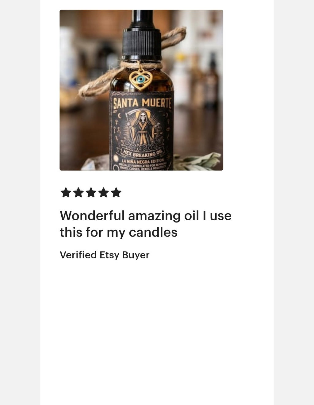 Santa Muerte Hex Breaking Oil | La Niña Negra | Curse & Jinx Removal | Spiritual Cleansing Oil | Ritual Oil| Reversing oil