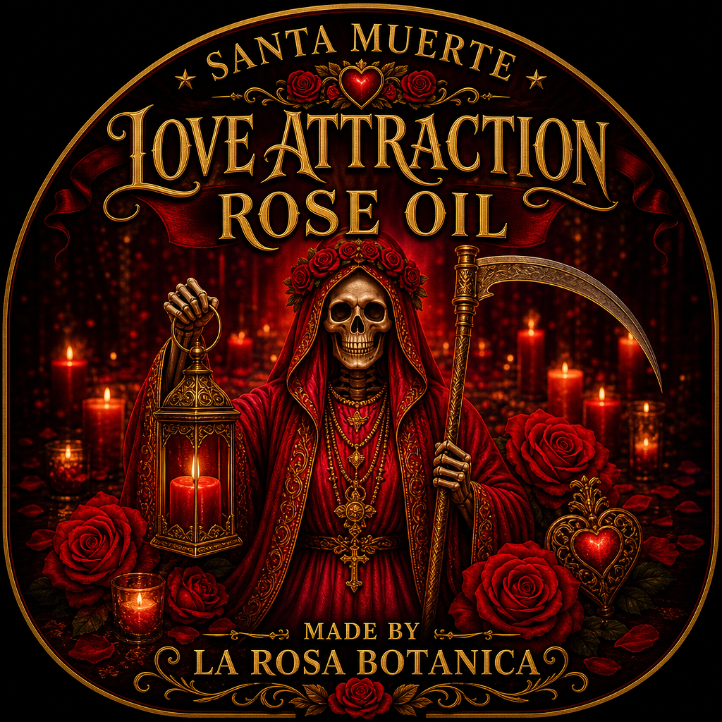 Santa Muerte Love Attraction Rose Oil | Love & Attraction Spell Oil | Wear & Ritual Use Oil