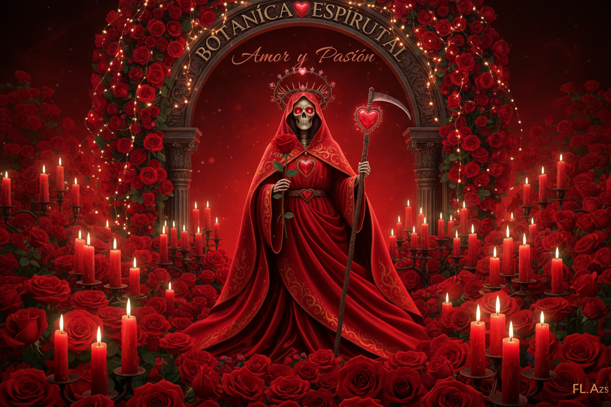 Santa Muerte in red - Love and Passion