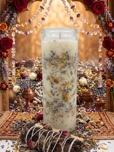 Santa Muerte Ritual Bundle | Purification & Abundance | La Blanca Candle, Smudge Stick & Palo Santo | Spiritual Gift Set
