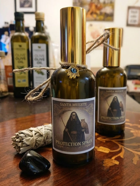 Santa Muerte Protection Spray | Curse & Evil Eye Removal | Spiritual Cleansing Mist 4.5 oz