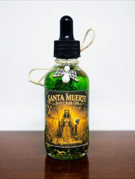Santa Muerte Success Oil | Money Attraction Ritual Oil | Financial Abundance & Wealth Manifestation | Rose & Sandalwood Spell Oil 2.5 oz