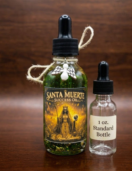 Santa Muerte Success Oil | Money Attraction Ritual Oil | Financial Abundance & Wealth Manifestation | Rose & Sandalwood Spell Oil 2.5 oz