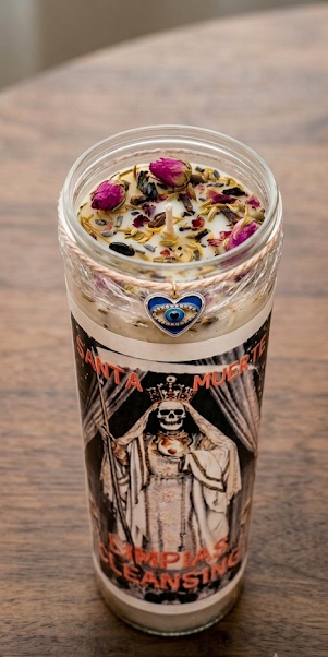 Santa Muerte La Blanca Fixed Limpias Cleansing Candle| remove curses|