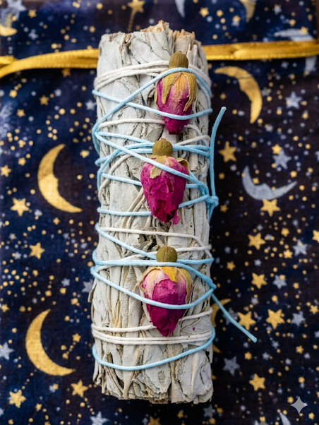 Santa Muerte Total Protection Bundle | Oil + Spray + Rose Bud Sage Smudge Stick